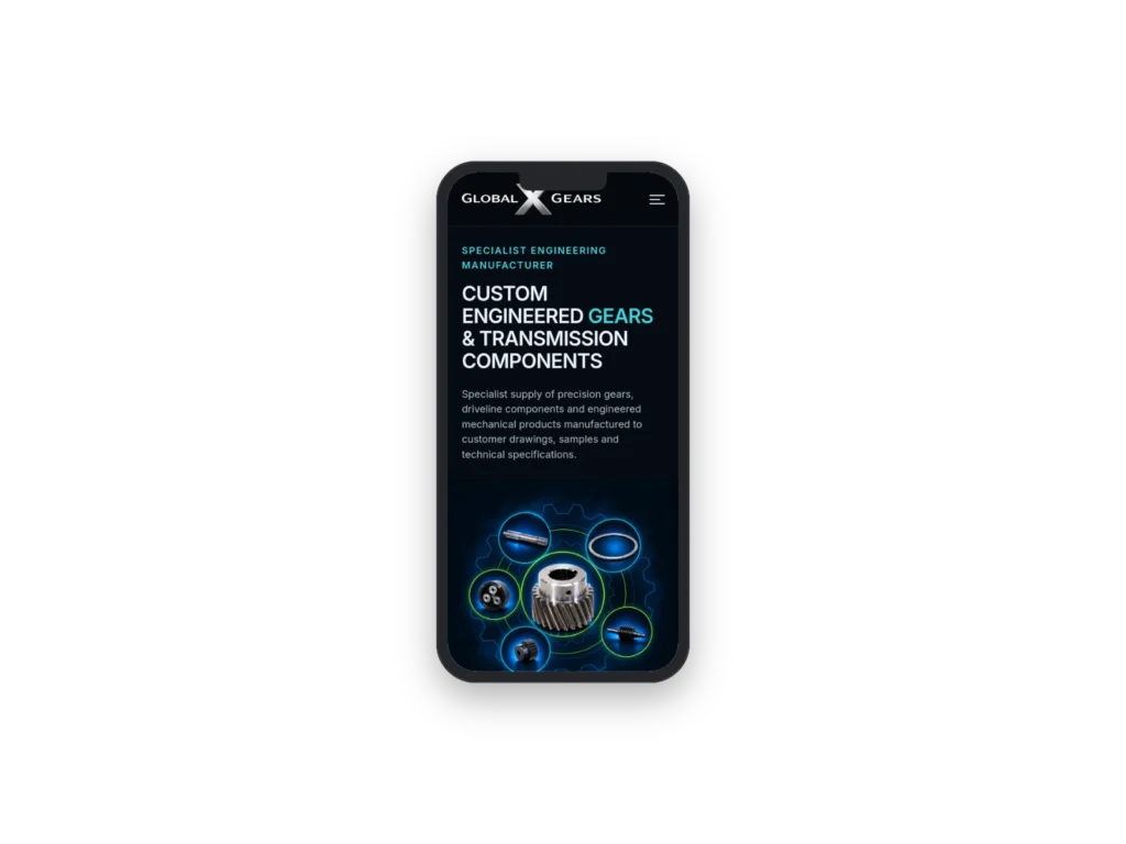 GlobalXGears mobile mockup