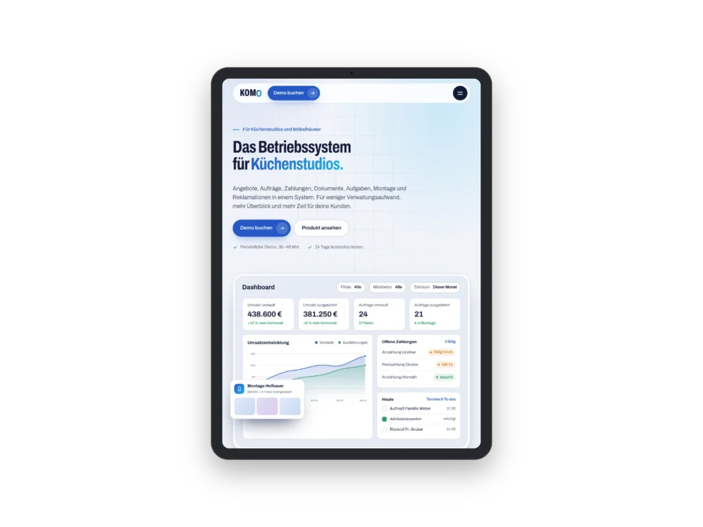 KOMO Software tablet mockup