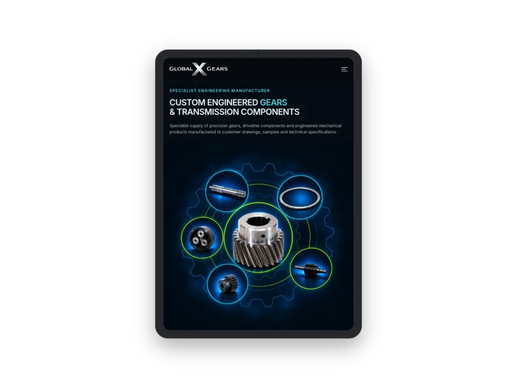GlobalXGears tablet mockup